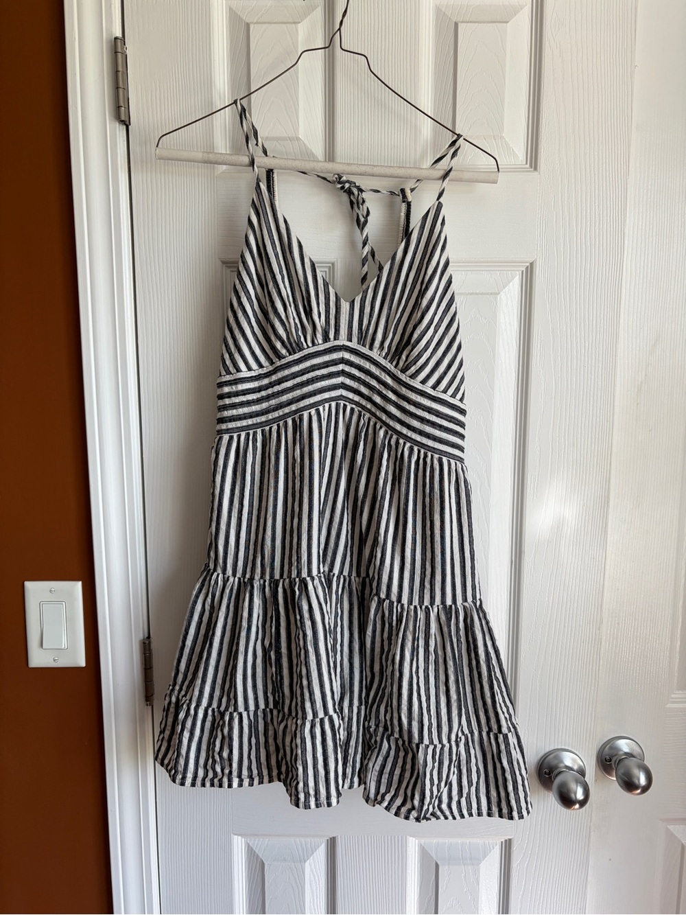 American Eagle striped Halter style dress. Adjustable. Size Small